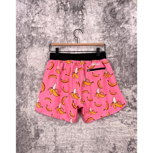 Pink Banana Print Men's Athletic Shorts - Picture 2 of 7